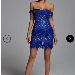 Royal Blue fringe dress